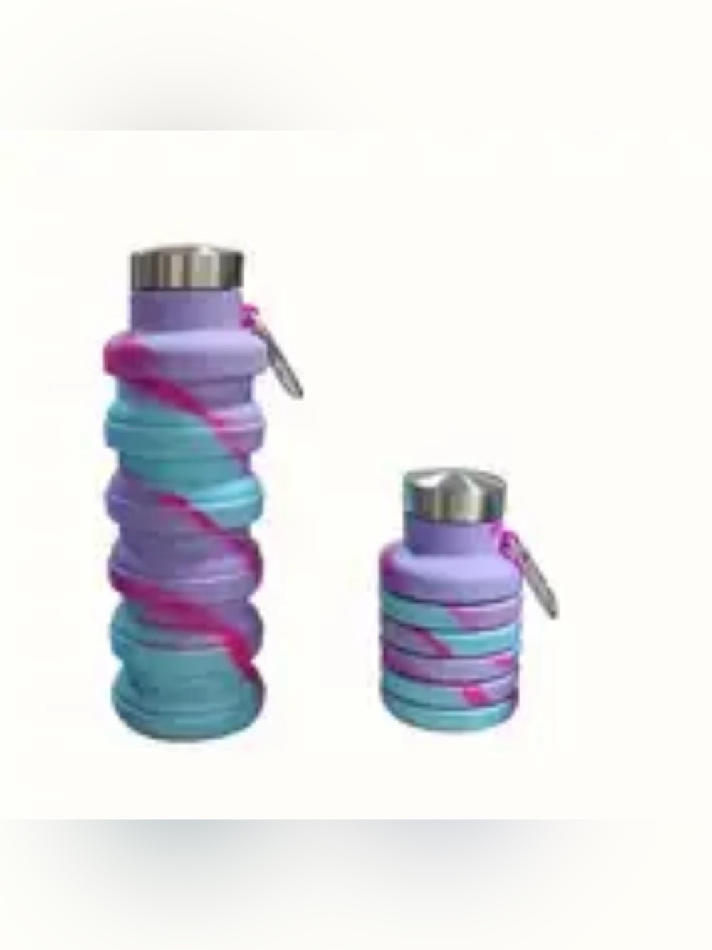 NWT Collapsible silicone water bottle with a 500ML capacity. tie-dye or swirl💜🩷